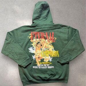 CVLA Eternal Companion Green Graphic Hoodie Mens Large